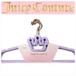 Juicy Couture Home Crown-Shaped  Notched Shoulders Space Saving Hangers- 10PK